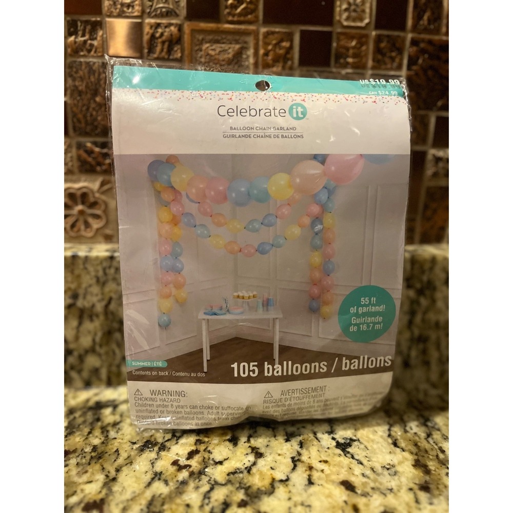 Celebrate it balloon chain garland 105 balloons. 55 ft of garland